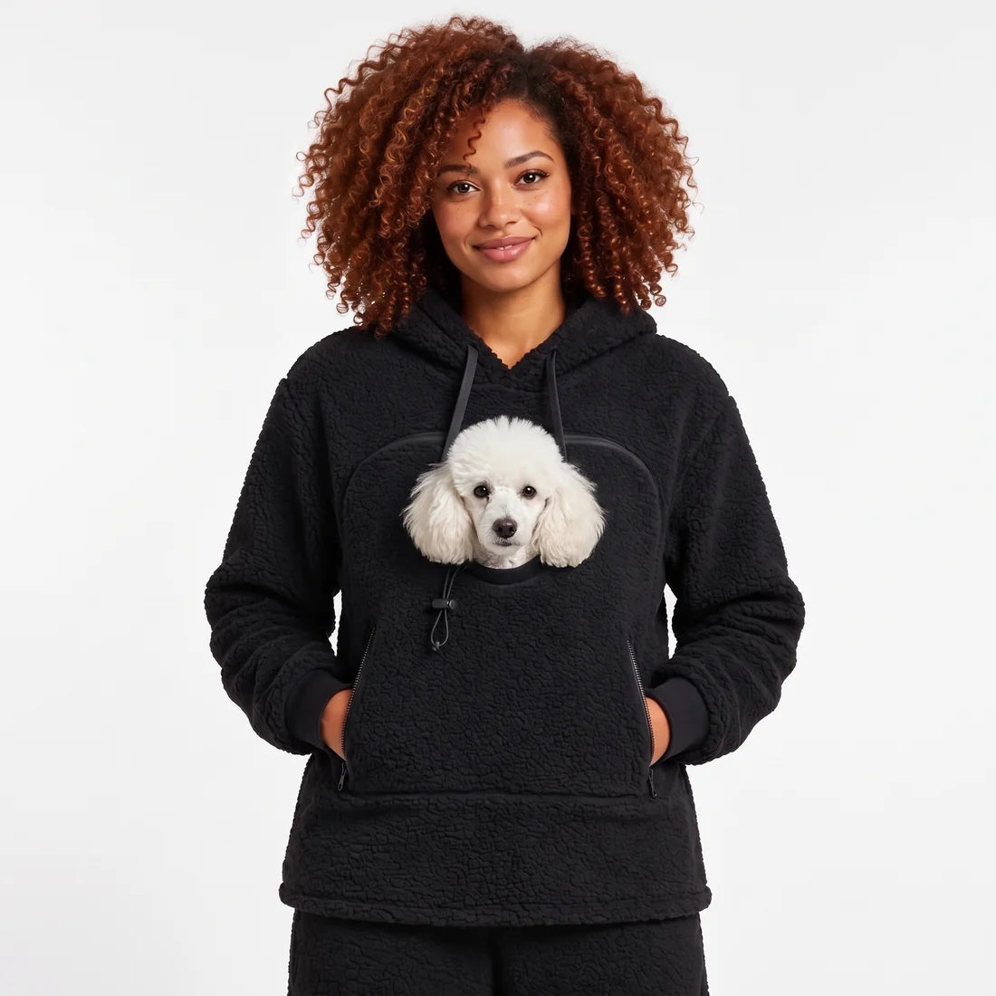 Pet carrier hoodie in black